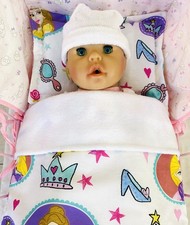 Dolls Pram Cot Bedding Set -