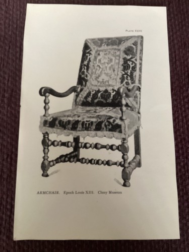 Antique 1913 print armchair - 1913,