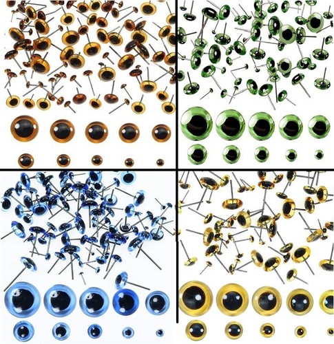 Glass eyes 100pcs brown - glass,