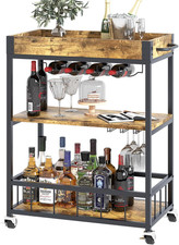 Vintage 3-Tier Bar Cart with