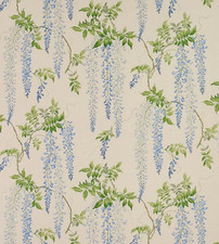 Colefax & Fowler Fabric 'SERAPHINA - BLUE/GREEN' 1.8 METRES Linen Blend Glazed