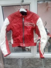 Kids childs vintage leather jacket bike racing motorcycle