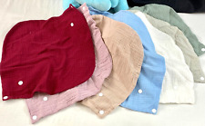 Baby bib pack of 7 multicolor soft cotton snaps solid colors soft absorbent