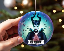 Personalised Christmas Maleficent Bauble Custom Ornament Tree Decoration Gift