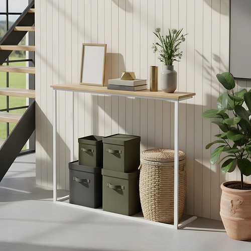 80cm wooden console table slim - wooden,