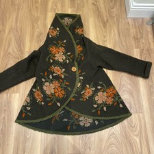 Vintage Boiled Wool / Felted Jacket / Shacket - One Size - Green - Made in Italy