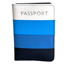 Radley Passport Holder Stripe Blue Leather Travel Wallet -Summer Street -RRP £49