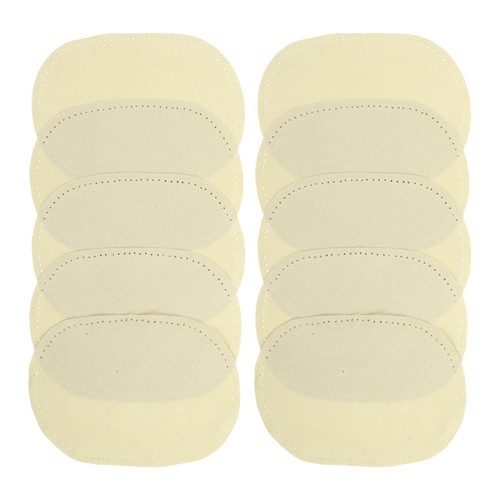 10pcs khaki oval - 10pcs, suede