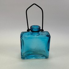 Teal blue glass bottle - glass, wall