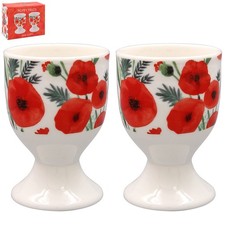 Poppy Egg Cups Set of 2 Finola Stack Ceramic Breakfast Tableware Kitchen Gift