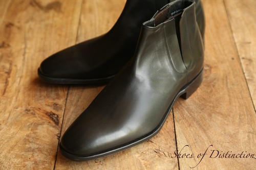 Church black leather - leather, chelsea