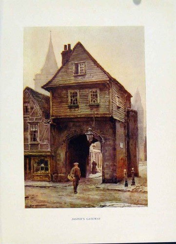 Original old antique print - old,