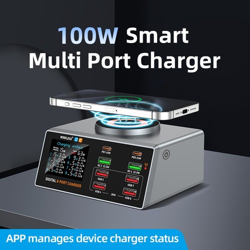 100w smart wireless charger - 100w, 8