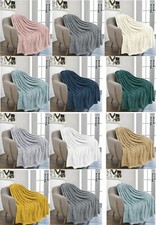 Waffle Honey Comb Throw Blanket Luxurious Soft Warm Sofa Bedspread Travel Throw