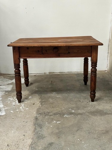 Antique pine dining table - dining,