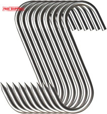 Meat Hooks Premium Stainless Steel Butcher Hook Smoking Hooks Meat 5.12IN 20PCS
