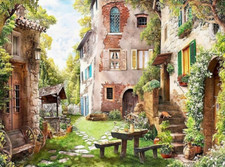 Paint by Numbers DIY Wishing Well Garden Scene Canvas Acrylic Paintings UK COMP