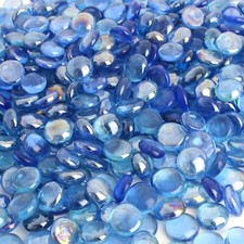Premium Blue Glass Pebbles for Wedding Decor, Crafts, Garden, and Aquarium