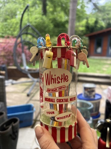 Vintage glass cocktal swizzle - glass,