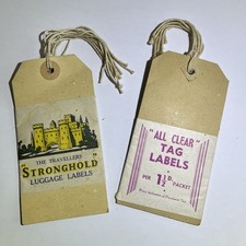 2 x 5 Old Vintage Luggage Tags