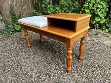 Vintage Telephone Table Window Seat Turne Pine Country Farmhouse Style