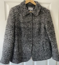 Per Una Women's Jacket Size 14 Grey 70% Wool Lining Pockets Button Up Used