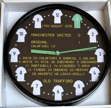 ARSENAL 2025/26 MATCH DAY CLOCK MANCHESTER UNITED AWAY QUARTZ WALL CLOCK
