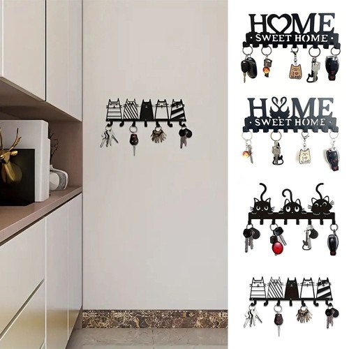 Metal key hanger black wall - metal,