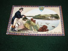 VINTAGE POSTCARD MALPAS FERRY RIVER TRURO VIGNETTE JOHN BULL BULLDOG EMBOSSED