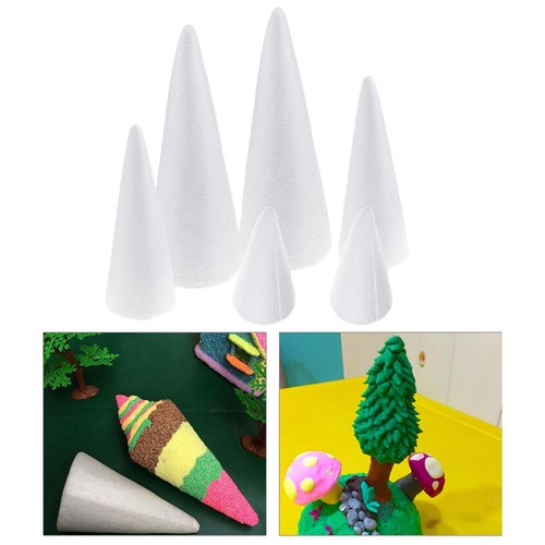 Polystyrene craft foam cone - 6x,