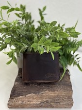 Saddleback Leather 4 3/8" x 3 7/16" x 1/2" BIFOLD ID WALLET Dark Coffee Brown