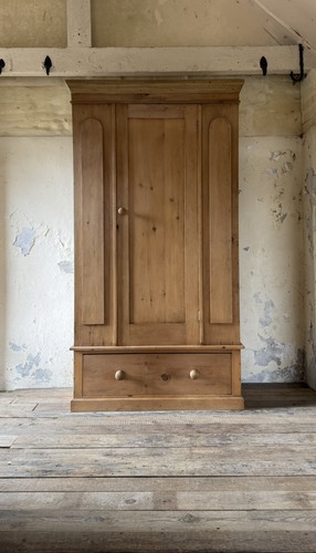 Antique solid pine wardrobe - antique,