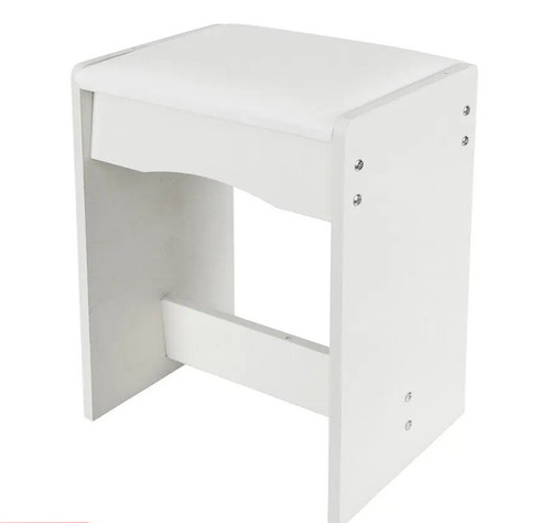 White dressing table stool - white,