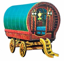 Romany Gypsy Bow Top Caravan Magnet- Gypsy Caravan -Gypsy Caravans WT48-JM