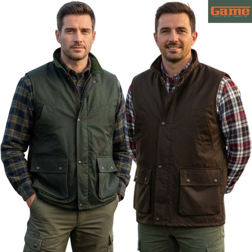Mens game wax gilet tartan - game,