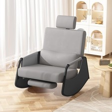 Rocking Nursing Chair with Footrest, Adjustable High Back Armchair for Adults