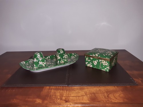 19th century ceramic desk set - ceramic,