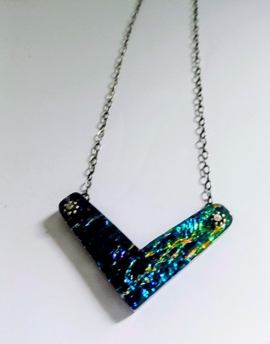 Dichroic green and - blue, glass