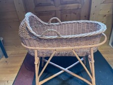 Pink Wicker Vintage Moses basket/crib/cot 