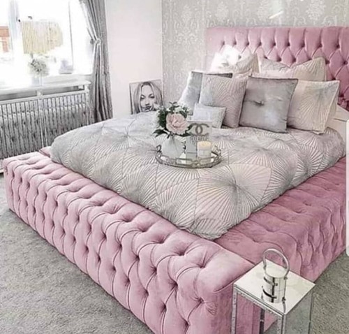 Kids velvet bed pink - bed,
