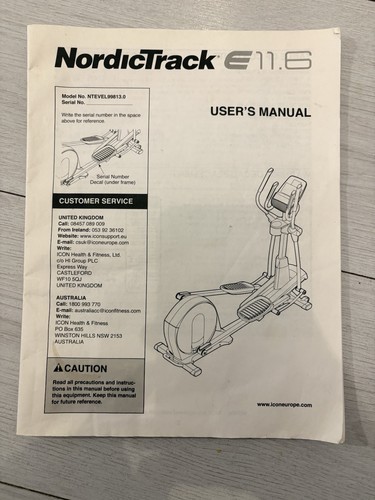 Nordic track 6 user - e,