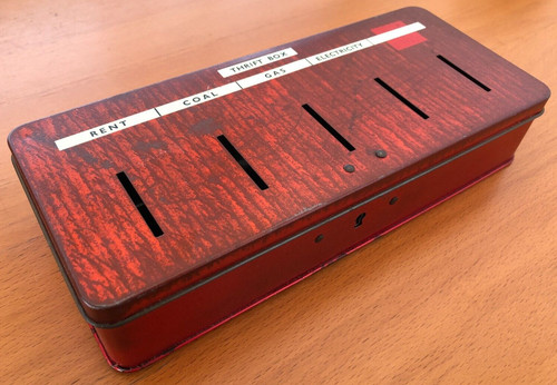 Vintage irish red thrift tin - vintage,