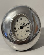 Sterling Silver Clock Fornari Made In Italy Quartz Works Hallmarked