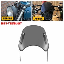 Motorcycle Windshield Wind Screen Deflector Windscreen Fit 5-7 inch headlight UK