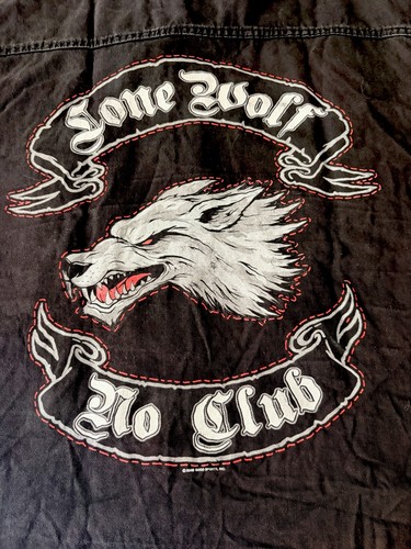 Lone wolf biker vest mens - biker,