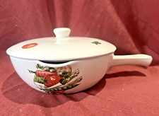 Vintage Scandi Egersund Norway Vegetables Lidded Pouring Pan Mint/Excellent