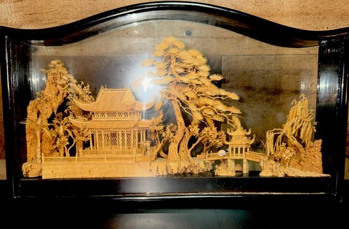 Chinese carved cork - carved,