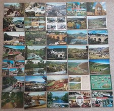35 Vintage Postcards LLANGOLLEN Incl Canal Boats Horses Train Railway Wales