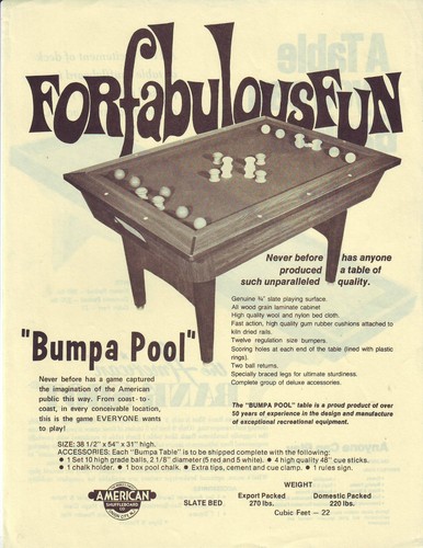 Bumpa pool table flyer bank - bumpa, +