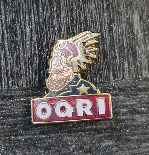 Ogri vintage enamel pin badge - ogri,